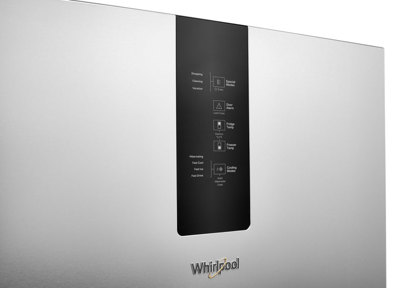 Réfrigérateur Whirlpool de 12,9 pi³ et de 24 po à congélateur inférieur - fini en acier inoxydable résistant aux traces de doigts - WRB543CMJZ