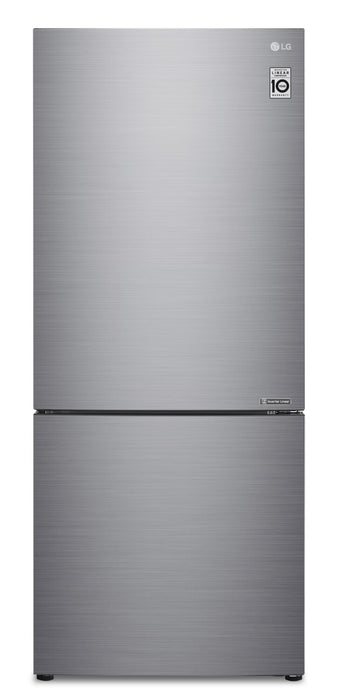 Réfrigérateur LG de 15 pi³ et de 28 po de profondeur comptoir à congélateur inférieur - argenté platine - LBNC15251V