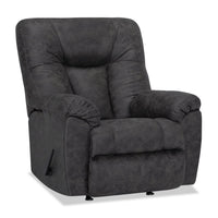  Fauteuil berçant et inclinable Design à mon image de 35,5 po en tissu d’apparence cuir - gris ardoise Ranger