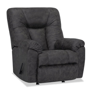 Fauteuil berçant et inclinable Design à mon image de 35,5 po en tissu d’apparence cuir - gris ardoise Ranger