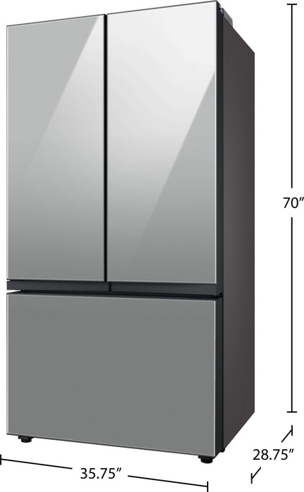 Réfrigérateur BESPOKE Samsung de 24 pi³ et de 36 po de profondeur comptoir avec zone de boissons Beverage CenterMC - acier inoxydable - RF24BB6600QLAA