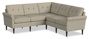 Sofa sectionnel modulaire BLOK à accoudoirs enroulés - taupe