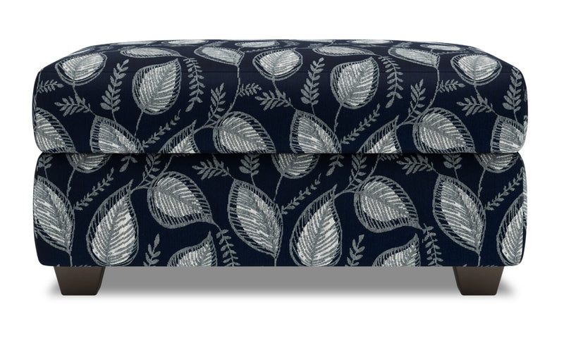 Pouf de rangement personnalisable The Trunk de Sofa Lab de 39 po fabriqué au Canada en tissu - Midnight multicolore