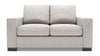 Causeuse personnalisable Track de Sofa Lab de 62 po fabriquée au Canada en tissu d’apparence lin avec accoudoirs rectilignes - argenté Luxury Silver