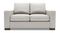  Causeuse Track de Sofa Lab de 62 po fabriquée au Canada en tissu d’apparence lin avec accoudoirs rectilignes - argenté Luxury Silver 