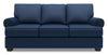 Sofa-lit personnalisable Roll de Sofa Lab de 86 po fabriqué au Canada en tissu d’apparence lin avec accoudoirs enroulés - bleu Pax Navy