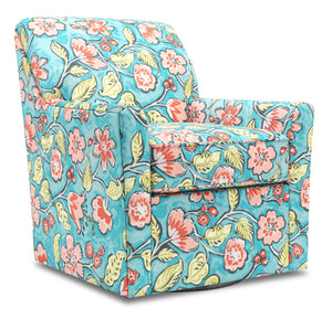 Fauteuil d’appoint pivotant Sofa Lab personnalisable de 31 po fabriqué au Canada en tissu - Malibu multicolore
