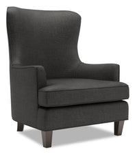  Fauteuil d’appoint à oreilles Sofa Lab de 32 po fabriqué au Canada en tissu d’apparence lin - gris Luna Kohl 