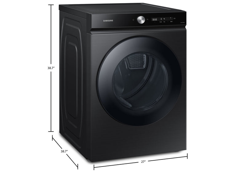 Sécheuse électrique Samsung de 7,6 pi³ avec vapeur - acier inoxydable noir - superposable - DVE53BB8700VAC