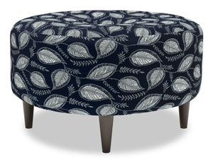 Pouf personnalisable The Curve de Sofa Lab de 31 po fabriqué au Canada en tissu - Midnight multicolore