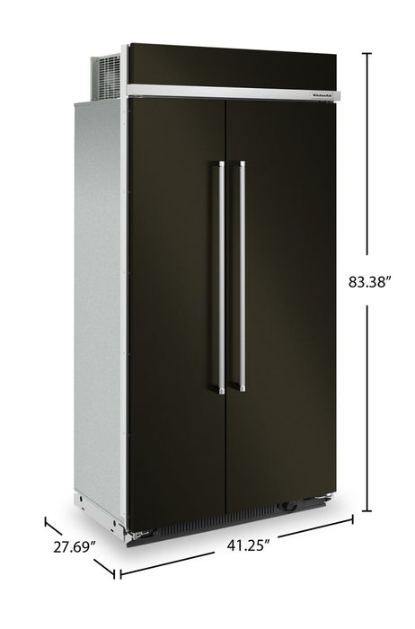 Réfrigérateur KitchenAid de 25,5 pi³ et de 42 po à compartiments juxtaposés - acier inoxydable noir avec fini PrintShieldMC - KBSN702MBS