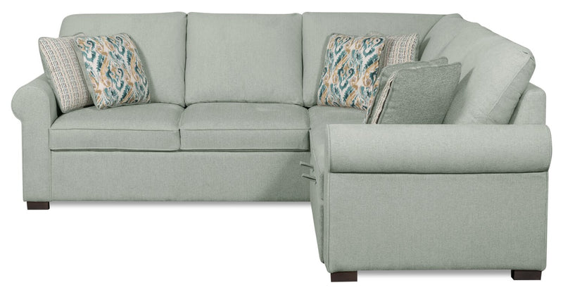 Sofa-lit sectionnel de droite Haven de Scott Living 2 pièces en tissu de chenille - bleu écume de mer