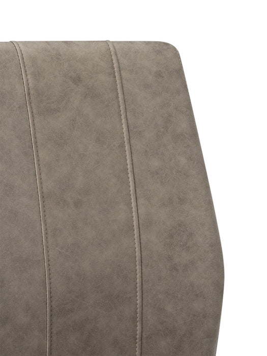 Chaise de salle à manger Heath en tissu de cuir végétalien et en métal - taupe