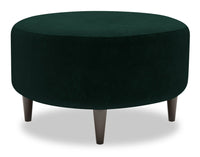  Pouf The Curve de Sofa Lab de 31 po fabriqué au Canada en tissu de velours - vert Hunter Green 