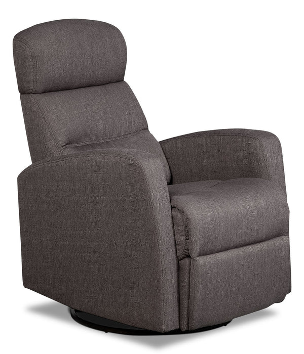 Fauteuil pivotant, berçant et inclinable Penny de 29,1 po en tissu d’apparence lin - gris