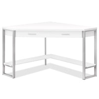 Bureau en coin Christiana de 42 po à tiroir - blanc