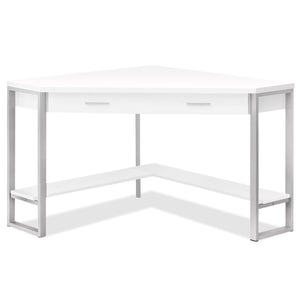Bureau en coin Christiana de 42 po à tiroir - blanc