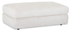 Pouf Harper de 45,5 po en tissu de velours - blanc brume