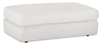 Pouf Harper de 45,5 po en tissu de velours - blanc brume