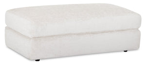 Pouf Harper de 45,5 po en tissu de velours - blanc brume