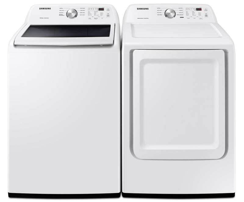 Laveuse à chargement par le haut de 5,2 pi3 et sécheuse électrique de 7,2 pi3 de Samsung 