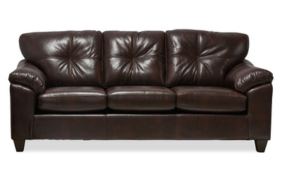 Addison Leath-Aire Sofa - Brown 