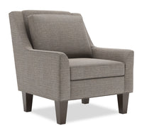  Fauteuil d’appoint club Sofa Lab de 29 po fabriqué au Canada en tissu d’apparence lin avec pattes en bois - bleu Luna Sailor 
