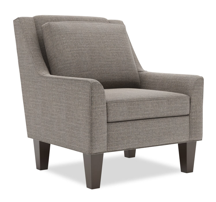 Fauteuil d’appoint club Sofa Lab personnalisable de 29 po fabriqué au Canada en tissu d’apparence lin avec pattes en bois - bleu Luna Sailor