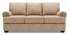 Sofa-lit personnalisable Roll de Sofa Lab de 86 po fabriqué au Canada en tissu de chenille avec accoudoirs enroulés - taupe Luxury Taupe
