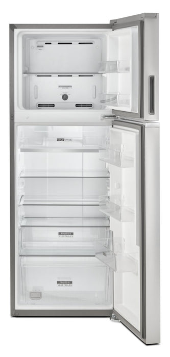 Réfrigérateur Whirlpool de 12,9 pi³ et de 24 po à congélateur supérieur - fini en acier inoxydable résistant aux traces de doigts - WRT313CZLZ
