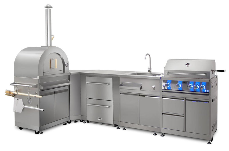 Four à pizza Thor Kitchen avec armoire pour l'extérieur - MK07SS304
