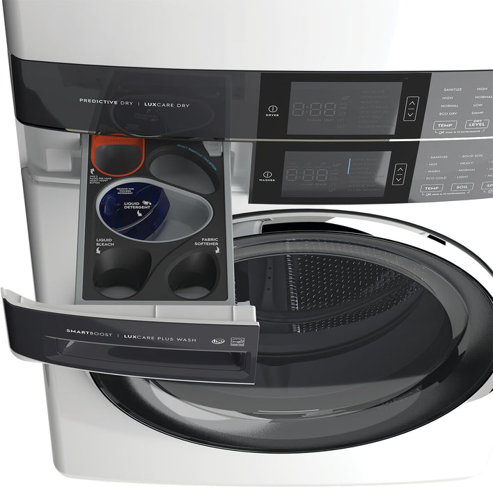 Tour de buanderie Laundry TowerMC à la vapeur Electrolux à chargement frontal de 5,2/8,0 pi³ - blanche - ELTE760CAW