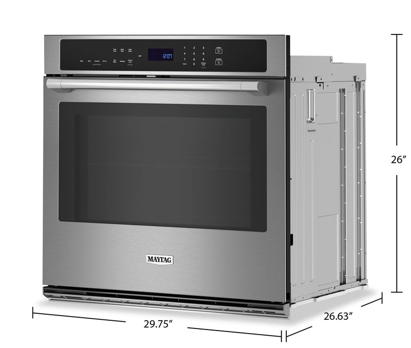 Four mural simple électrique Maytag de 5 pi³ et de 30 po avec convection véritable - acier inoxydable résistant aux traces de doigts - MOES6030LZ