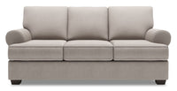  Sofa Roll de Sofa Lab de 86 po fabriqué au Canada en tissu d’apparence lin avec accoudoirs enroulés - gris Pax Slate 