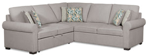 Sofa-lit sectionnel de gauche Haven de Scott Living 2 pièces en tissu de chenille - gris