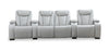 Sofa sectionnel à inclinaison électrique Cinema 5 pièces en apparence cuir avec appuie-têtes électriques - gris brume cosmique