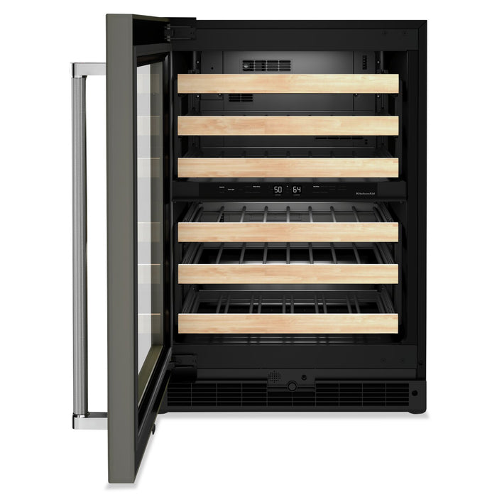 Réfrigérateur à vin KitchenAid de 5 pi³ et de 24 po sous le comptoir - panneau personnalisable - KUWL214KPA
