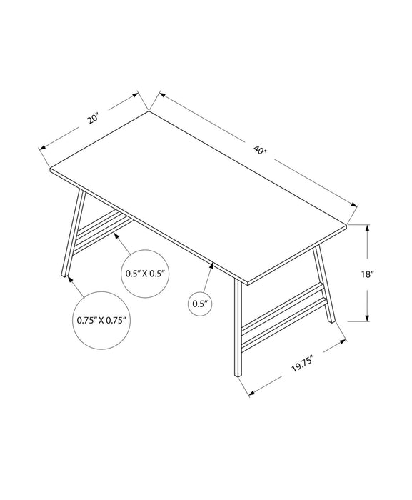 Table à café moderne Atlas de 40 po - dessus taupe avec pattes en métal noir