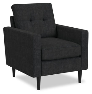 Fauteuil modulaire BLOK de Scott Living de 34,65 po en tissu avec accoudoirs à l’anglaise et coussins réversibles - gris anthracite