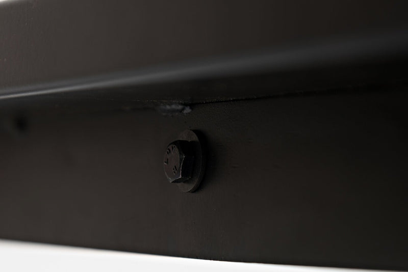 Table à café moderne Apex 48 po avec tablette - grise avec pattes en métal noir
