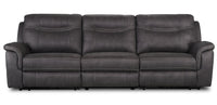  Sofa à inclinaison électrique Floy de 116,5 po en suédine avec appuie-têtes électriques et ports USB - gris