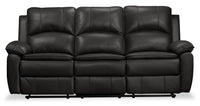  Sofa à inclinaison électrique Chandler de 82 po en tissu d’apparence cuir avec ports USB - gris