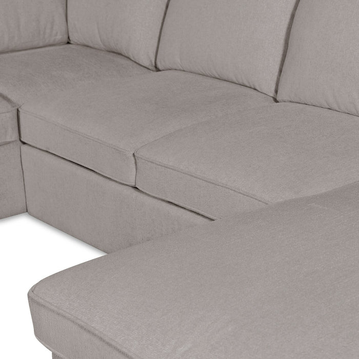 Sofa-lit sectionnel de droite Haven de Scott Living 3 pièces en tissu de chenille avec fauteuil long de rangement - gris