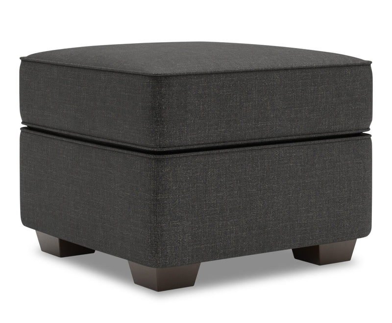 Pouf personnalisable Roll de Sofa Lab de 24 po fabriqué au Canada en tissu d’apparence lin - gris Luna Kohl