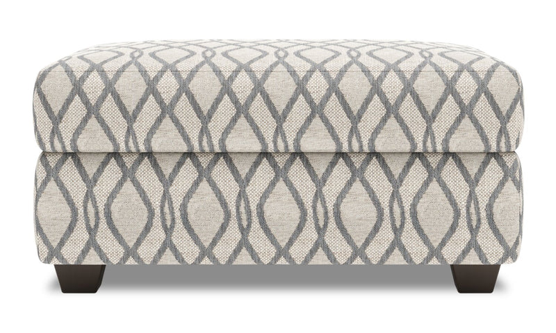 Pouf de rangement personnalisable The Trunk de Sofa Lab de 39 po fabriqué au Canada en tissu - Steel multicolore