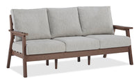  Sofa Nome pour la terrasse à l’extérieur - plastique à haute densité et tissu Nuvella, résistant aux rayons UV et aux intempéries - brun et beige