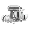 Batteur sur socle à tête inclinable KitchenAid de la série Artisan avec trousse d'accessoires de qualité supérieure - KSM195PSMS