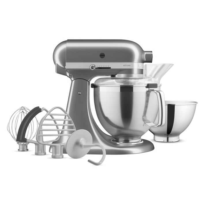 Batteur sur socle à tête inclinable KitchenAid de la série Artisan avec trousse d'accessoires de qualité supérieure - KSM195PSMS