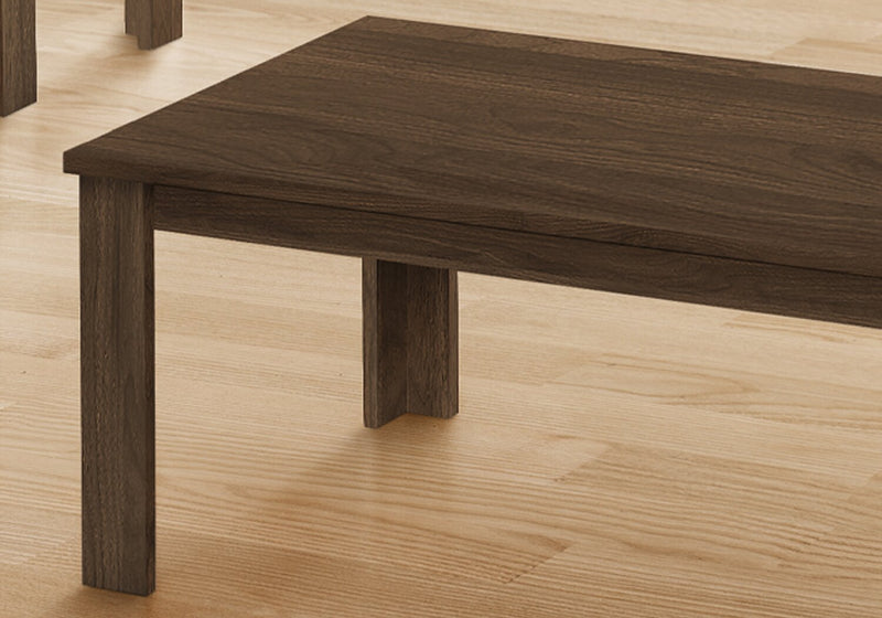 Ensemble 3 tables traditionnelles Remy de 44 po (table à café et 2 tables de bout) - brun 