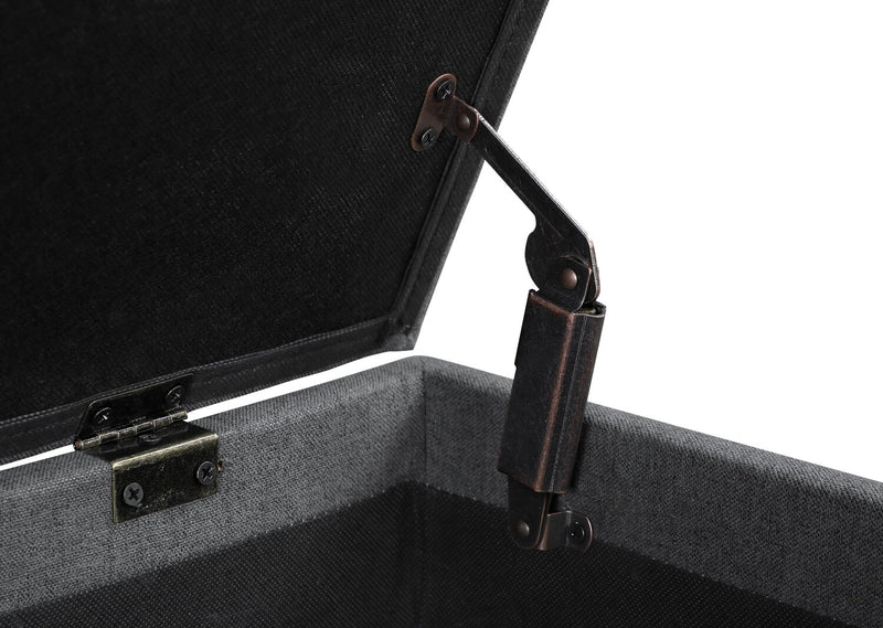 Banc de rangement Ryan de 43,5 po avec tablette inférieure - gris foncé